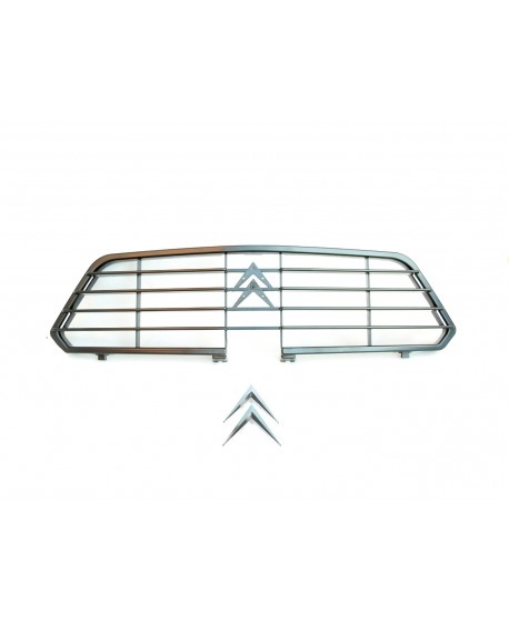 KIT Dyane radiator grille black plastic + chevron pair