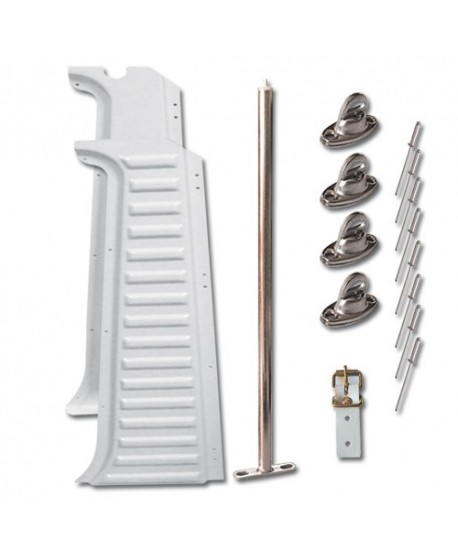 Montante sinistro completo (plastica montante 3514sx + ganci 3404 + 3559 + cinghia 3313 o 3314)