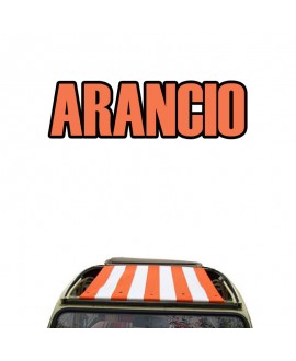 Convertible top awning with orange-white stripes 2CV for internal closure prod. NPM