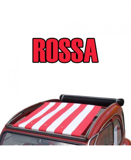 Convertible top awning white-red stripes 2CV for external closure (front bar fixing included) prod. NPM