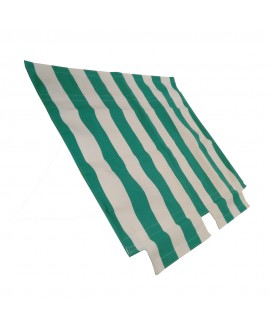 Tenda capote parasole righe bianche-verdi 2CV per chiusura esterna (barra anteriore fissaggio inclusa) prod. NPM