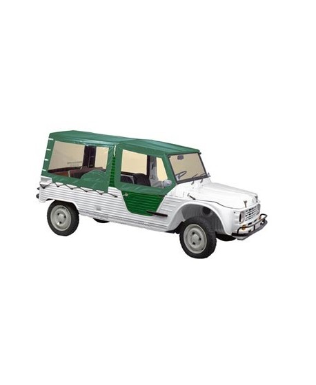 Convertible top cover kit (6 pieces + spare wheel cover + elastics) green