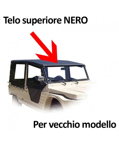 Black upper sheet with old model Mehari crossbar  (from 1968 since aprile 1971)