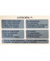 Adesivo certificazione pezzi originali