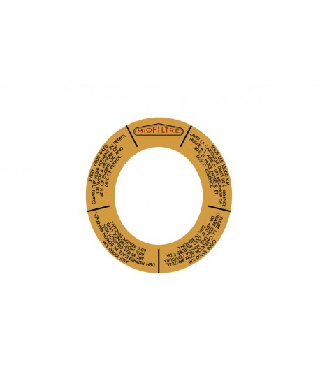 Adesivo filtro aria " miofiltre" per scatola filtro in metallo 435-602cc