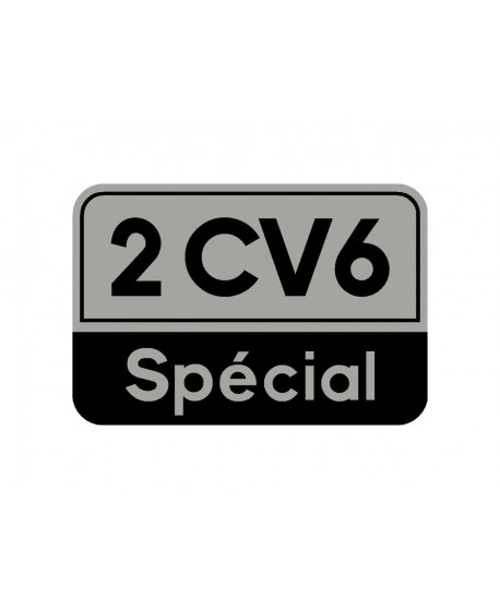 "2cv 6 special" sticker with silver background