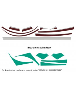 burgundy / black "charleston" stickers kit + painting mask 1st series (until 08/84)