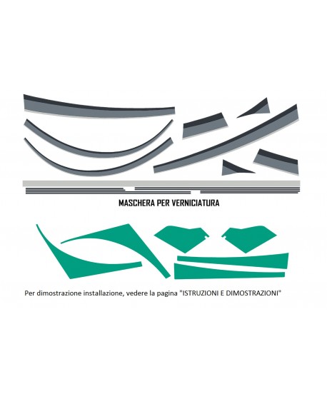 dark gray / gray "charleston" sticker kit + 1st series painting mask (until 08/84)