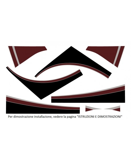 stickers kit Decals burgundy / black charleston 2nd series (09/1985 onwards)