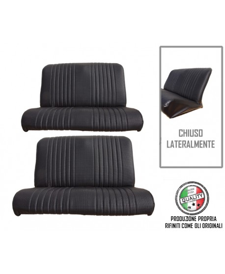 Front + rear bench cover kit aerated black skai 2cv4 and Dyane4 (closed laterally)