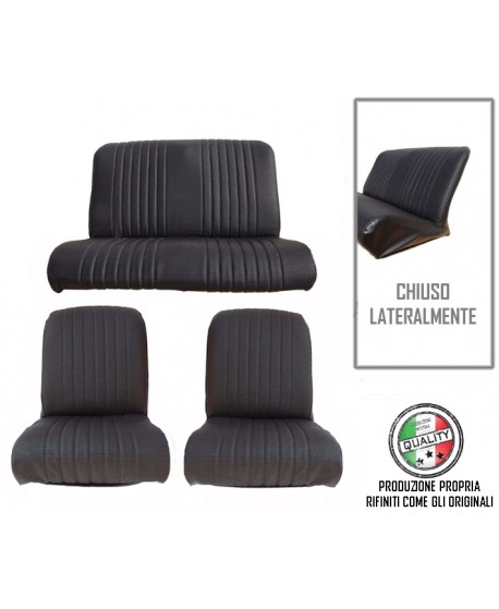 Front + rear cover kit Ventilated black skai closed laterally (internal corner front round)