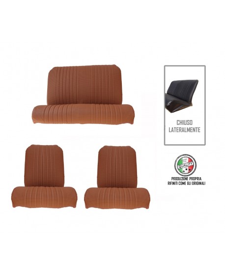 Front + rear cover kit Brown skai ventilated closed sideways (round corner)