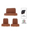 Front + rear cover kit Brown skai ventilated closed sideways (round corner)