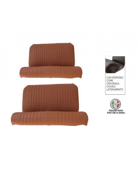 Kit rivestimenti panca ant.+post. skai marrone areato (modello 2cv4 e Dyane4) finitura bordo originale