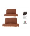 Front + rear bench cover kit ventilated brown skai (2cv4 and Dyane4 models) original edge finish