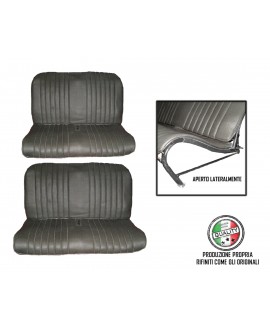 Kit seat covers (double bench) black tressé for 2cv Special NPM PRODUCTION
