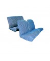 Seat covers (front symmetrical + rear bench) Pied de Poule BLUE