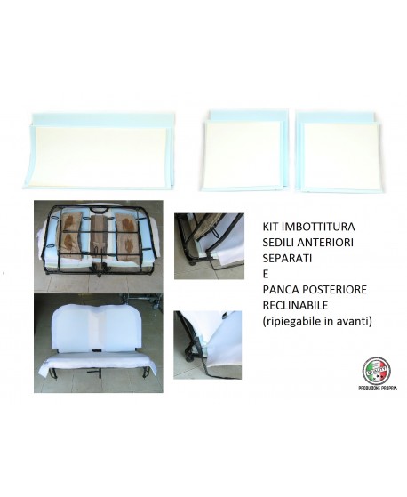 Kit padding foam (front seats + rear bench RECLINABLE VERSION)