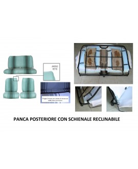 Kit rivestimenti ant.+ panca post schienale reclinabile righe verde  (angolo interno ant retto)