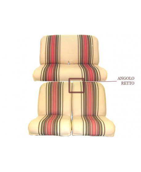 Seat covers (front asymmetrical + rear bench) beige with red stripes