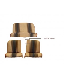 Seat covers (front asymmetrical + rear bench) brown stripes