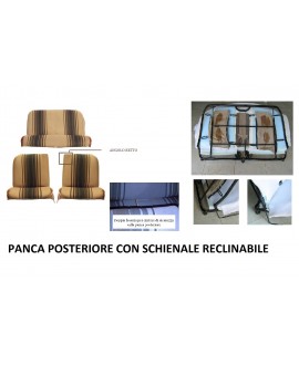Kit rivestimenti ant.+ panca post schienale reclinabile righe marrone  (angolo interno ant retto)