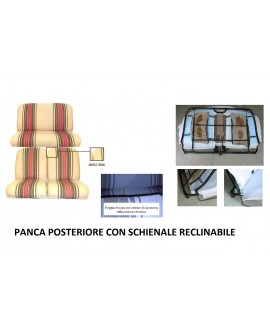 Kit rivestimenti ant.+ panca post schienale reclinabile beige righe rosse (angolo interno ant tondo)