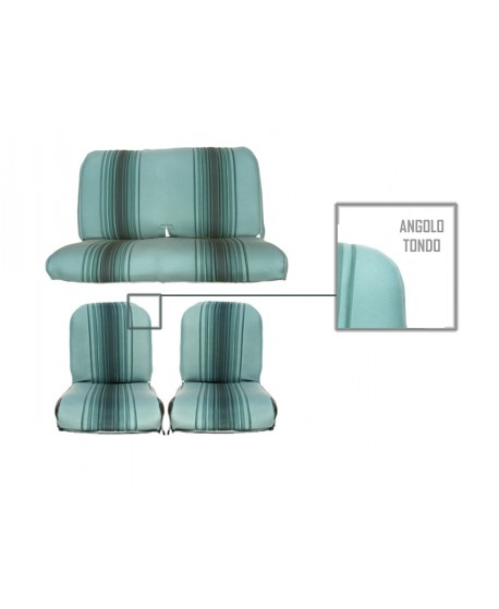 Kit rivestimenti ant.+post. righe verde  (angolo interno ant tondo)
