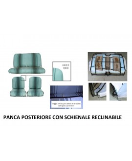 Kit rivestimenti ant.+ panca post schienale reclinabile righe verde  (angolo interno ant tondo)