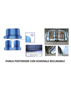 Kit rivestimenti ant.+ panca post schienale reclinabile righe blu (angolo interno ant tondo )