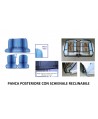 Seat covers (front symmetrical + rear bench) blue stripes RECLINABLE version