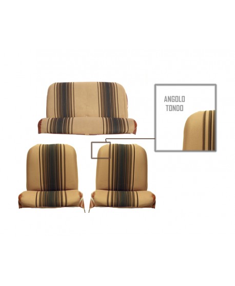 Kit rivestimenti ant.+post. righe marrone  (angolo interno ant tondo)