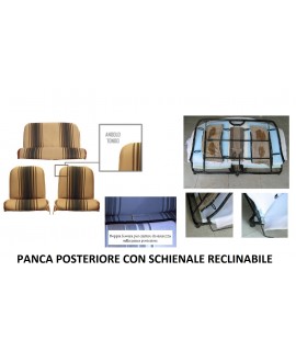Kit rivestimenti ant.+ panca post schienale reclinabile righe marrone  (angolo interno ant tondo)