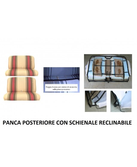 Seat covers (double bench) beige red stripes RECLINABLE version
