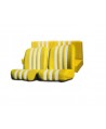 Seat covers (front + rear) yellow with white stripes for Mehari