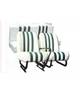 Kit seats (front with structures + rear bench) white with green stripes for Mehari