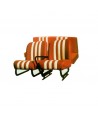 Kit seats (front with structures + rear bench) orange with white stripes for Mehari