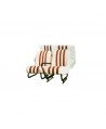 Kit sedili anteriori dx+sx + panchetta posteriore completi Mehari skai bianco righe arancio