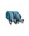 Kit sedili anteriori dx+sx + panchetta posteriore completi Mehari skai azzurro ESKI righe bianche