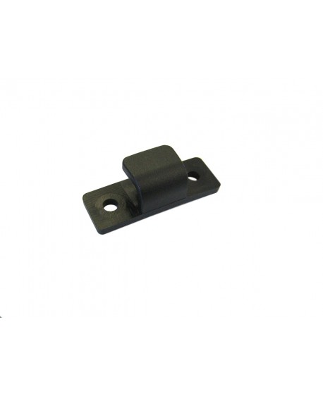 Black plastic hook for elastic fastening