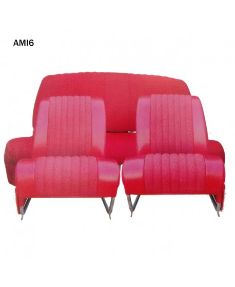 Kit rivestimenti 2 sedili singoli + panca posteriore AMI6 Club Rosso diamante (non ribaltabili)