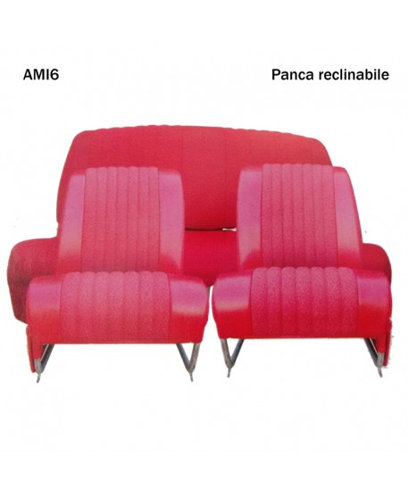 Kit rivestimenti 2 sedili singoli + panca posteriore AMI6 Club Rosso diamante (ribaltabili)
