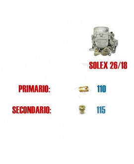 Jet set for 26/18 carburettor (primary 110, secondary 115)