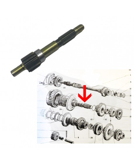 Rear side gearbox main shaft (new model)