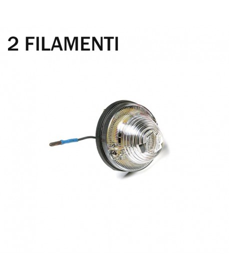 White front/rear directional light and rear light, with double filament lamp holder