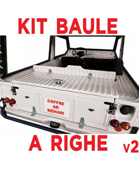 Mehari upper trunk lid for rear trunk creation white with stripes, accessories included