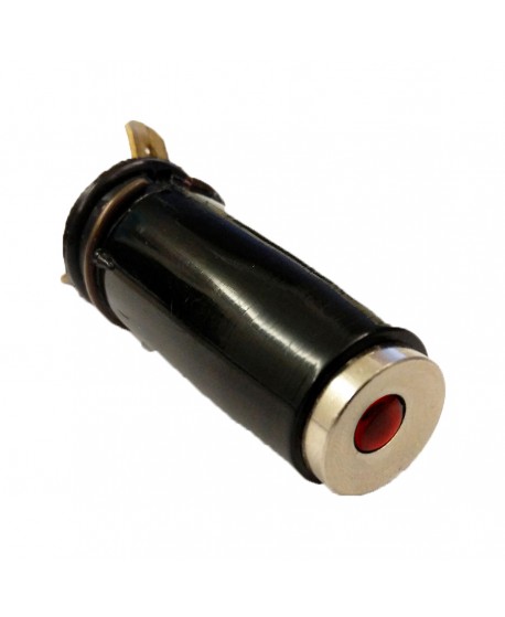 233 Spia cruscotto cromata con lente rossa