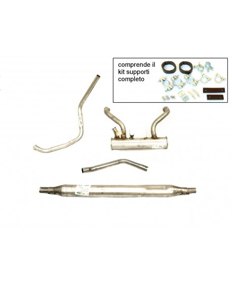 171E KIT scarico con finale CORTO + KIT fissaggio (art.171b-172-173-174-176) Walker