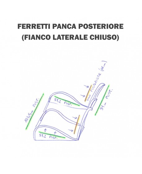 Metal sticks for front bench (diam.4mm x 1+2+1 pieces)