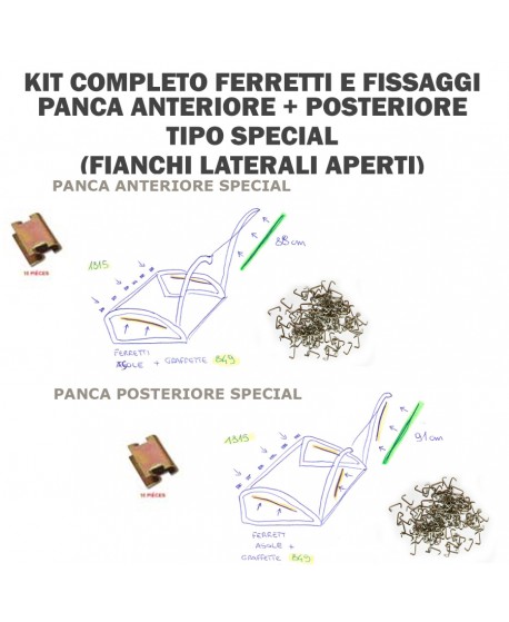 Ferretti kit Special completo (diam.4mm x 2 pezzi + 6 ferretti per le asole)